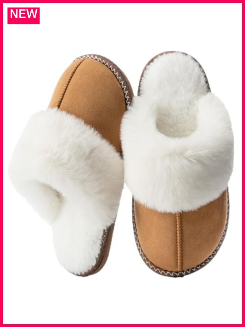 Women's Faux Fur Slippers with Memory Foam Anti-Skid Indoor Outdoor House Shoes